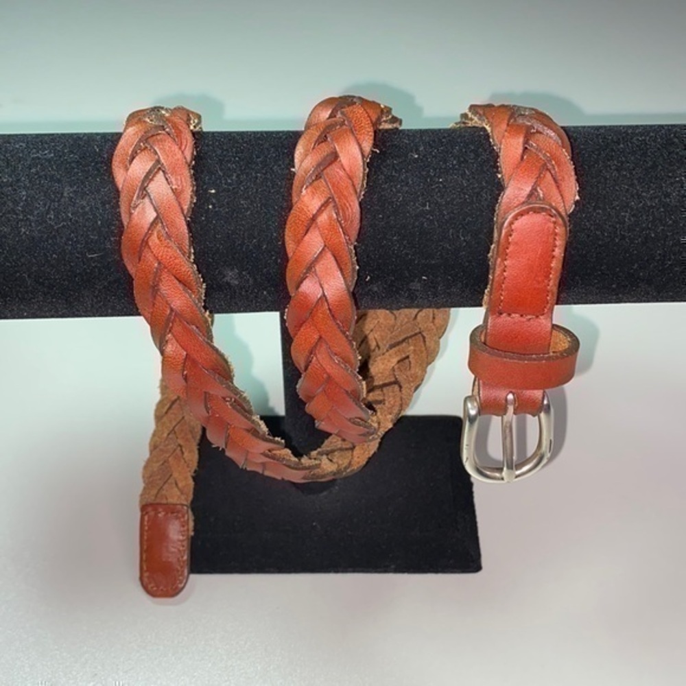 L. L. Bean Brown Woven Leather Belt